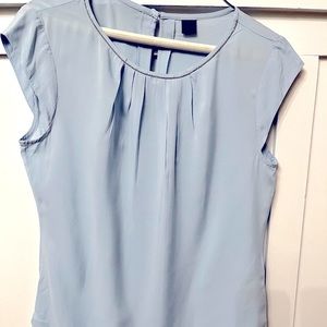 S. Oliver Light Blue Blouse with Silver Beaded Trim Size 4